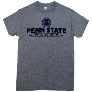 graphite short sleeve t-shirt with The Pennsylvania State University Seal, Penn State Grandpa